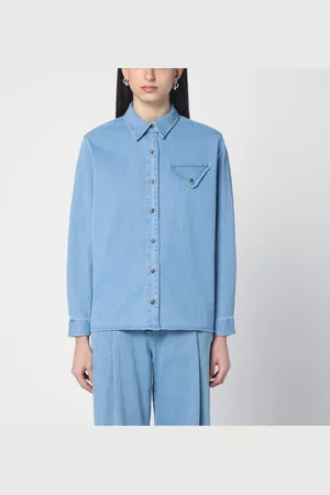 THE GARMENT Camicia Perry azzurra con fiocchi