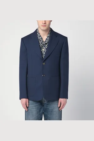 VALENTINO Giacca monopetto blu in lana