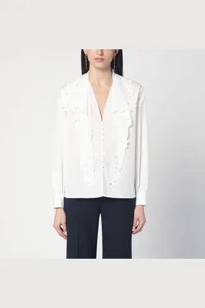 Chloé Camicia bianca con lavallière ricamato