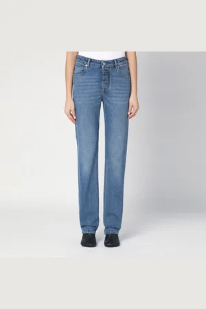 Bottega Veneta Jeans blu con patch in Intrecciato