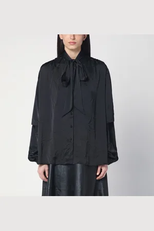 Balenciaga Camicia con fiocco nera in raso