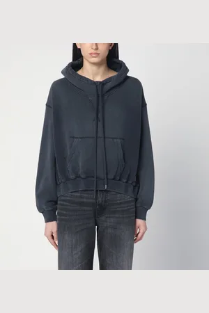 R13 Felpa blu navy slavato in cotone