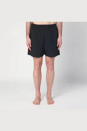 Balenciaga Short nero in tessuto tecnico con logo