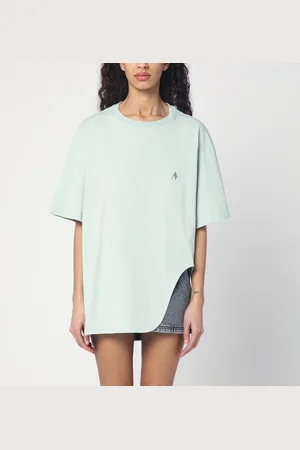 The Attico T-shirt oversize asimmetrica menta