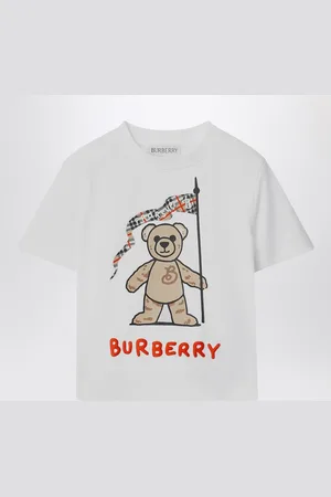 Burberry T-shirt bianca con orsetto Thomas