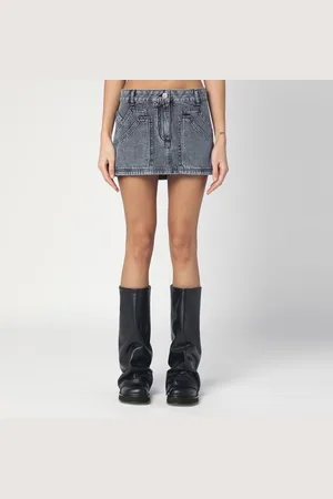 The Attico Mini gonna nera in denim
