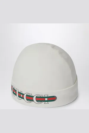 Gucci Cuffia bianca con stampa logo
