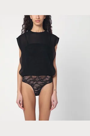 Alaïa Top body nero in georgette