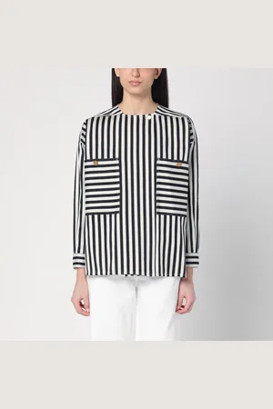 Max Mara Blusa a righe in cotone e seta