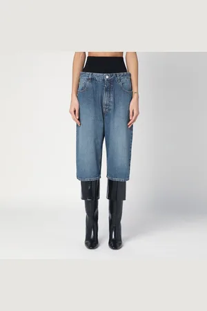 Alaïa Bermuda in denim con fascia in maglia