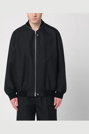 Jil Sander Bomber con zip nero in cotone