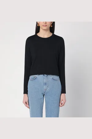 Loulou Studio Maglia girocollo nera in cotone