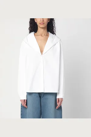 Alaïa Camicia bianca in cotone con cappuccio