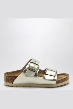 Birkenstock Slide Arizona Birko-Flor oro metallizzata