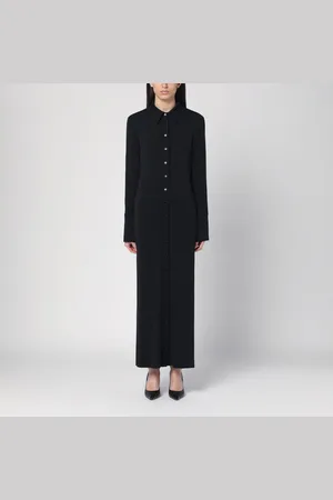 Sportmax Abito chemisier nero in jersey di viscosa