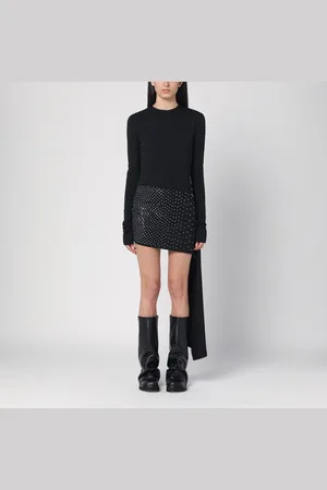 The Attico Mini abito nero con thermostrass