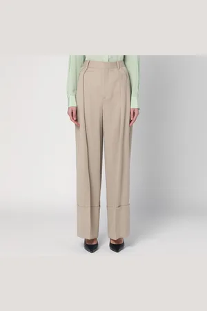 Victoria Beckham Pantalone ampio color mandarla in lana
