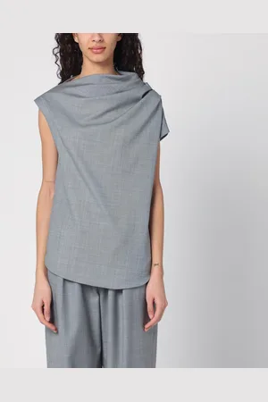 Loulou Studio Top asimmetrico grigio in lana