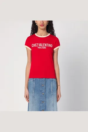 VALENTINO T-shirt rossa con stampa Chez
