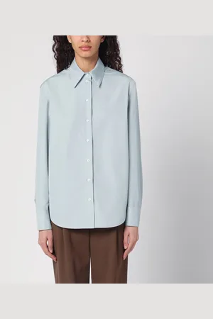 Loulou Studio Camicia grigio nebbia in cotone