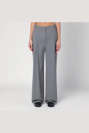 Loulou Studio Pantalone ampio grigio in lana