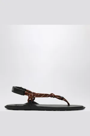Miu Miu Sandalo Riviere color tabacco in corda e pelle