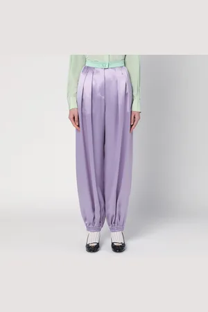 VALENTINO Pantalone ampio color glicine in seta