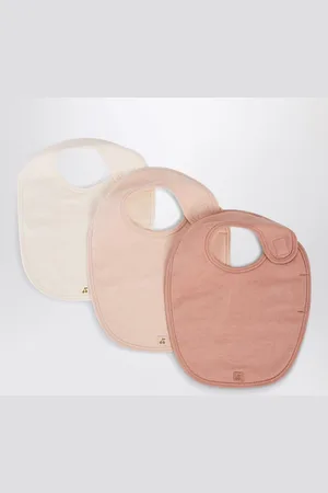 BONPOINT Set di tre bavaglini in cotone rosa