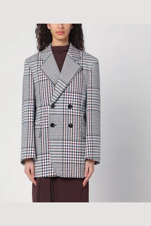Bottega Veneta Giacca doppiopetto a quadri in cotone strutturato