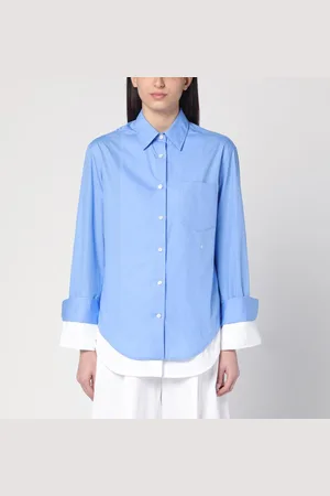 Victoria Beckham Camicia a doppio strato azzurra/bianca