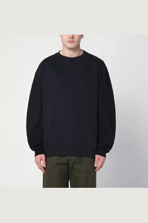 DRIES VAN NOTEN Felpa blu navy con dettaglio zip