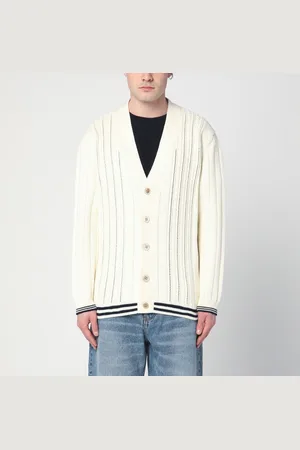 Golden Goose Cardigan traforato avorio in cotone