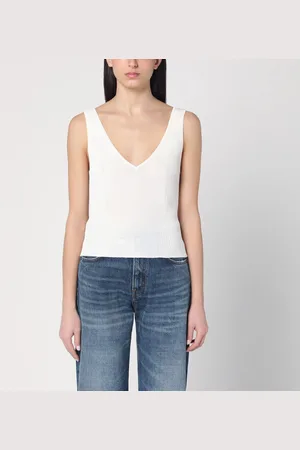 Golden Goose Canotta avorio a costine