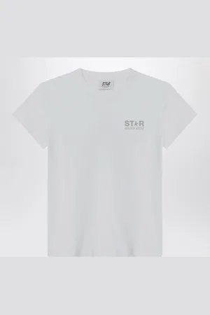 Golden Goose T-shirt bianca in cotone con logo