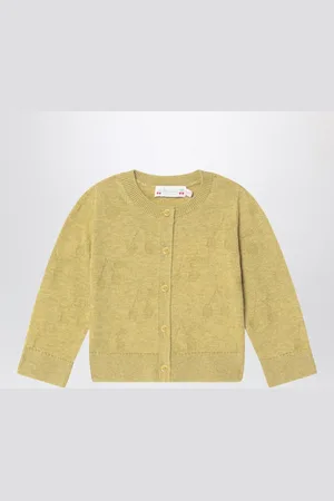 BONPOINT Cardigan pistacchio in lana e cotone