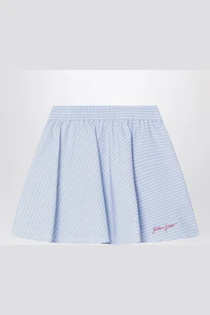 Golden Goose Gonna azzurra a righe in cotone