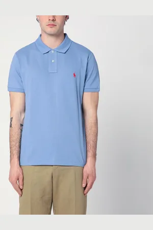 Ralph Lauren Polo azzurra in cotone Custom Slim-Fit