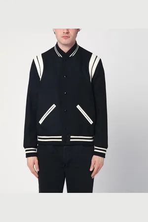 Saint Laurent Bomber nero/bianco in lana