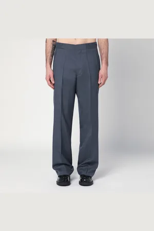 Prada Pantaloni ampio grigio in mohair e seta