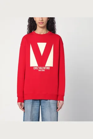 VALENTINO Felpa rossa con stampa Chez