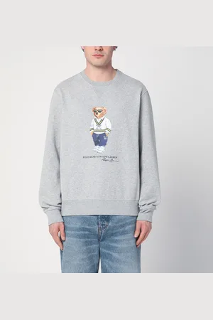 Ralph Lauren Felpa Bear grigia in cotone
