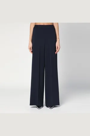 ERIKA CAVALLINI Pantalone a palazzo blu in viscosa