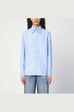 VALENTINO Camicia azzurra con bottoni gioiello