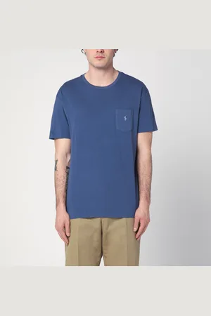 Ralph Lauren T-shirt Light Blu Navy in cotone Classic-Fit