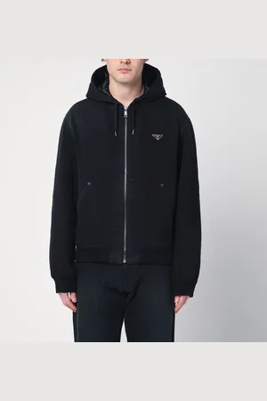 Prada Giacca con zip nera in cotone