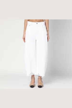 ERIKA CAVALLINI Jeans ampio bianco con strappi
