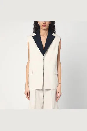 ERIKA CAVALLINI Gilet in lino con schiena scoperta