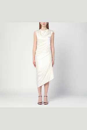 Alexander McQueen Abito asimmetrico drappeggiato avorio