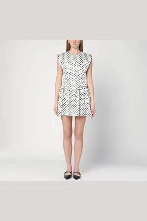 Ganni Mini abito con corsetto in raso a pois