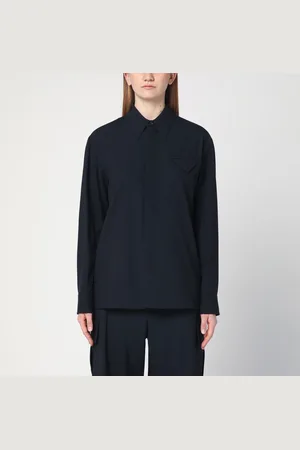 Bottega Veneta Camicia in twill di lana blu notte